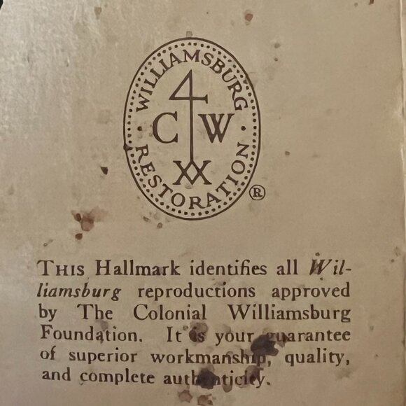 Vtg Williamsburg Pottery Double-Handled Salt Glaze Crock w/ Cobalt Blue Designs - Picture 14 of 16